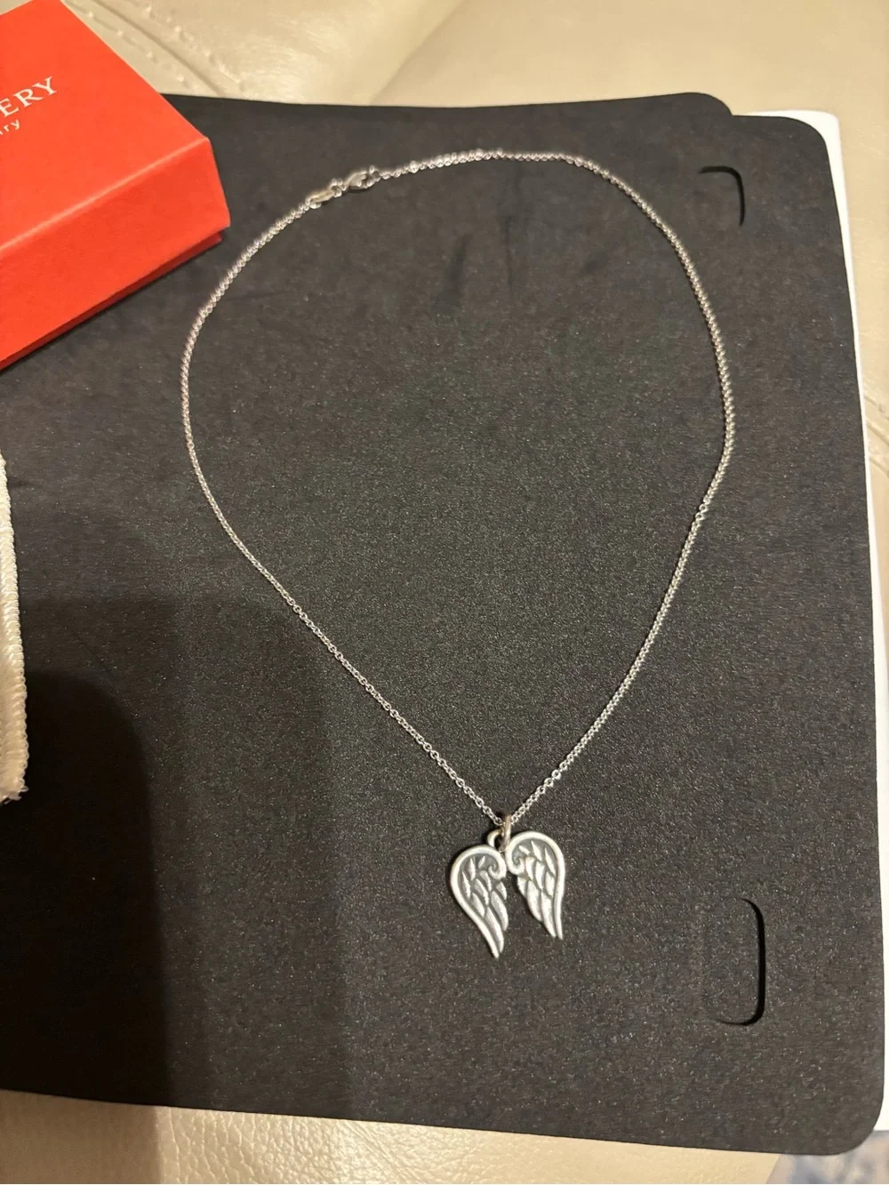 James Avery Silver Angel Wing Pendant Necklace